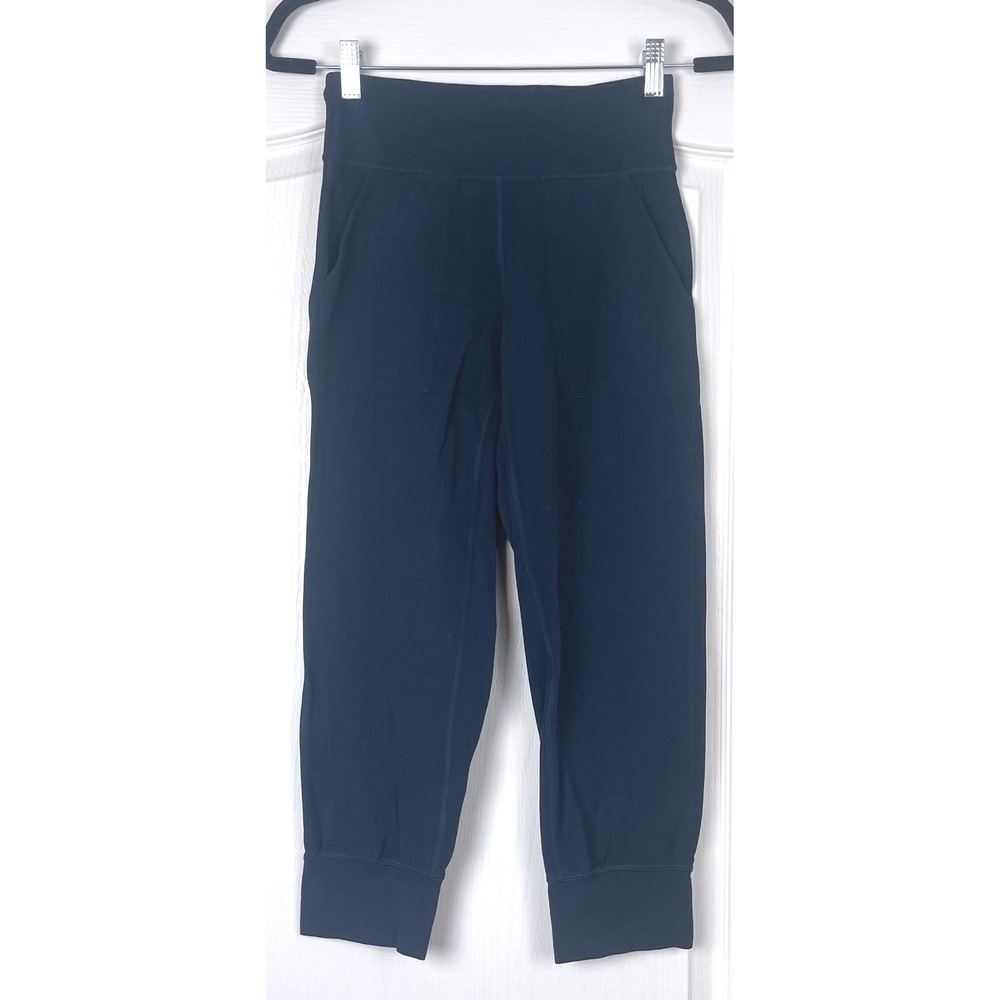 Lululemon Align 23" Jogger Navy Blue Nulu High Rise Crop Pants W6ATAS Size 4 EUC
